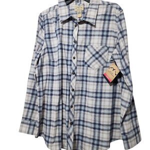 Blue Mountain womens Shirt Size XL Plaid Long Sleeve